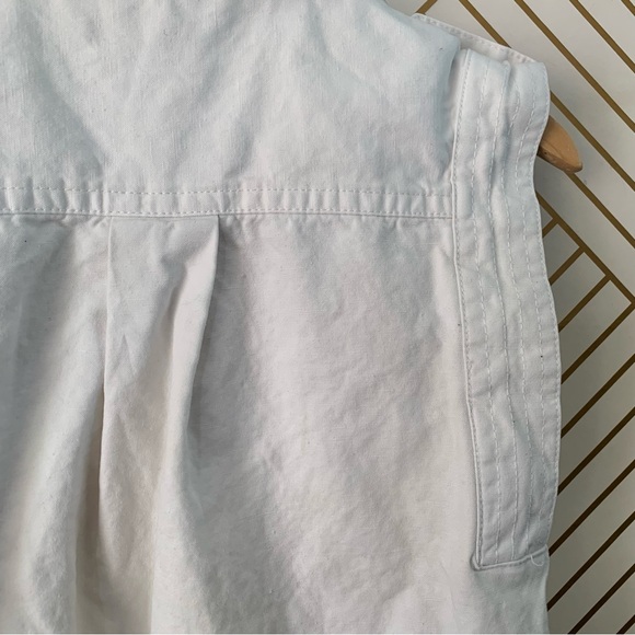 Banana Republic Utility cotton linen blend Mini White Denim button up Dress XXS - Picture 6 of 11